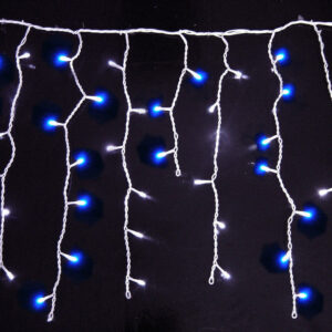 BLUE/WHITE 120 LED Christmas Icicle Lights 2.5 metres