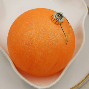 Orange 150mm Fluro Glitter Christmas Bauble
