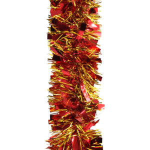2.5m RED GOLD Christmas Tinsel 75mm wide