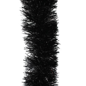 200m BLACK Christmas Tinsel 75mm wide