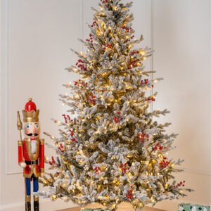 Alaskan Winter Flocked Pine 8.5f t/ 255cm Pre-Lit Christmas Tree