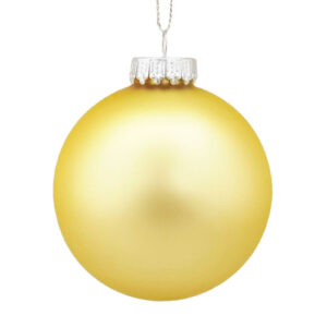Soft Lemon Matt Single Glass Christmas Bauble