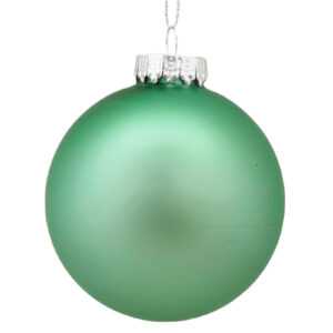 Soft Mint Green Matt Single Glass Christmas Bauble