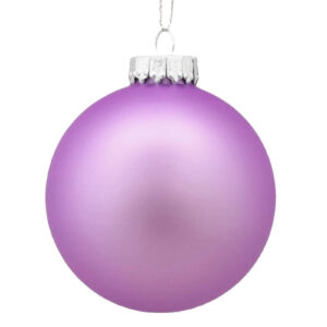 Soft Lilac Matt Single Glass Christmas Bauble