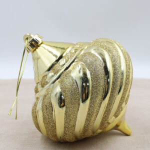 Gold Onion Shaped Christmas Baubles 150mm