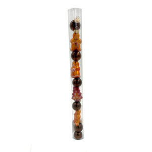 Glass Christmas Bauble single Mini figue ball - 18 / tube Gingerbread