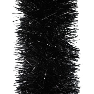 50m BLACK Christmas Tinsel 150mm wide