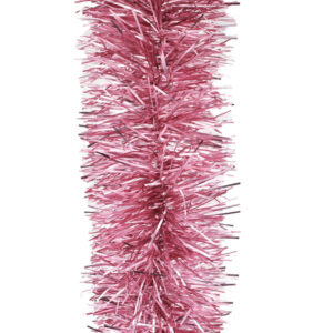 5m FROSTED PINK Christmas Tinsel 100mm wide