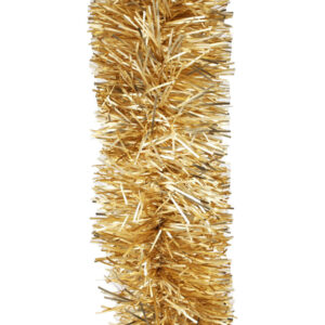 5m FROSTED GOLD Christmas Tinsel 75mm wide
