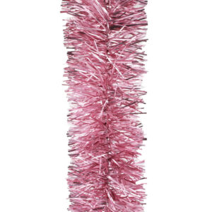 5m FROSTED PINK Christmas Tinsel 75mm wide