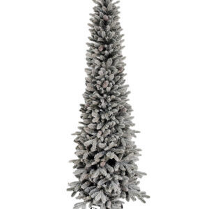 Kingsport Ultra Slim Flocked Pre lit Dual Colour Christmas Tree