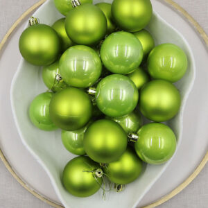 APPLE GREEN Christmas Baubles 60mm Pearl Matt Large Packs