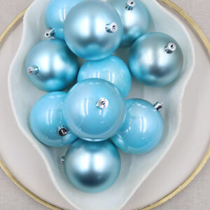 Baby Blue Christmas Baubles 60mm Pearl Matt Large Packs