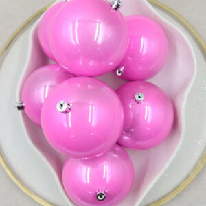 Baby Pink 200mm Christmas Baubles Pearl 4 Pack