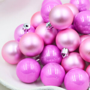 BABY PINK 40mm Christmas Baubles Pearl Matt 24 pack