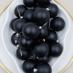 Black Christmas Baubles 60mm Matt Large Packs