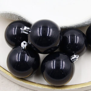 Black Christmas Baubles 60mm Pearl Small Packs