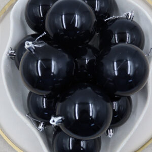 Black Christmas Baubles 70mm Pearl Large Packs