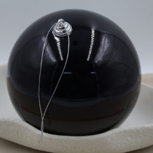 Black 200mm Christmas Baubles Pearl 4 Pack