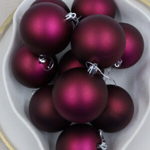 Burgundy Christmas Baubles 60mm Matt Large Packs