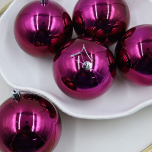 BURGUNDY Christmas Baubles 24 Gloss 100mm