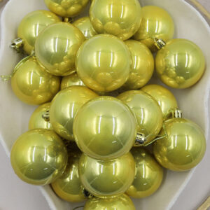 PALE GOLD 60mm Christmas Baubles Pearl Large Packs