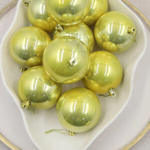 PALE GOLD 70mm Christmas Baubles Pearl 24 Pack