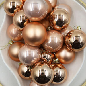 Copper Christmas Baubles 60mm Gloss Pearl Matt Large Packs