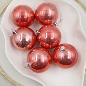 CORAL Christmas Baubles 70mm Pearl Small Packs