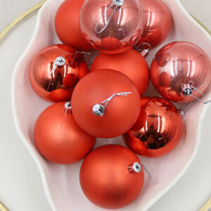CORAL Christmas Baubles 80mm Gloss Pearl Matte Packs