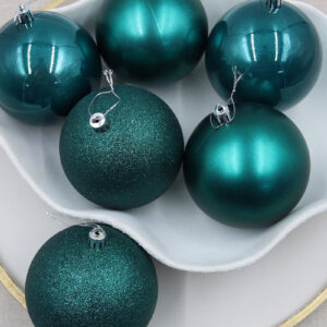 Dark Teal Christmas Baubles 100mm 24 Baubles