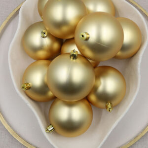Gold Christmas Baubles 80mm Matt Packs