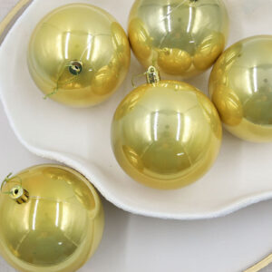 Gold 100mm Christmas Baubles 24 Pearl