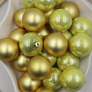 Gold Christmas Baubles 70mm Pearl Matt 48 Pack