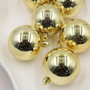 Gold Christmas Baubles 60mm 6 Pack Gloss