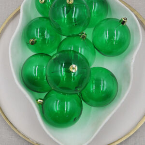 Green Clear Christmas Baubles 80mm Packs