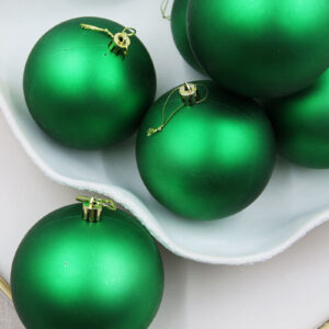 Green 100mm Christmas Baubles 24 Matt
