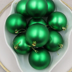 Green Christmas Baubles 80mm Matte Packs