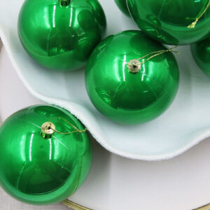 Green 100mm Christmas Baubles 24 Pearl