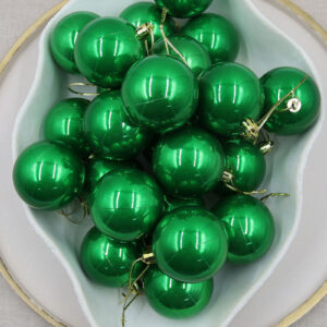 Green Christmas Baubles 60mm Pearl Large Packs