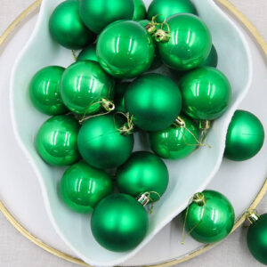 Green Christmas Baubles 60mm Pearl Matt 48 Pack
