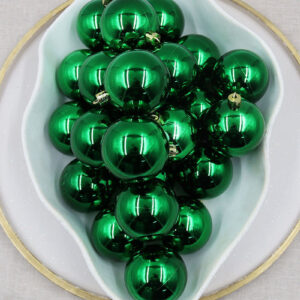 GREEN 60mm Christmas Baubles Gloss Large Packs