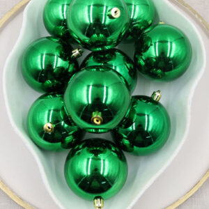 Green Christmas Baubles 80mm Gloss Packs