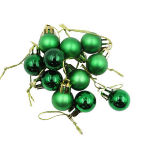 GREEN 20mm Christmas Baubles Gloss Matt 30 Pack