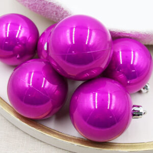 Hot Pink Christmas Baubles 60mm Pearl Small Packs