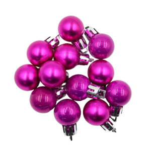 Hot Pink 20mm Christmas Baubles Gloss Matt 30 Pack