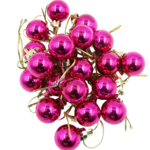 HOT PINK 25mm Christmas Baubles Gloss 18 pack