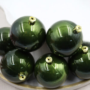 Khaki Christmas Baubles 60mm Pearl Packs