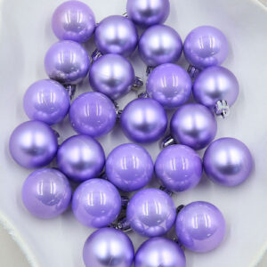 Light Purple 40mm Christmas Baubles Pearl Matt 24 Pack