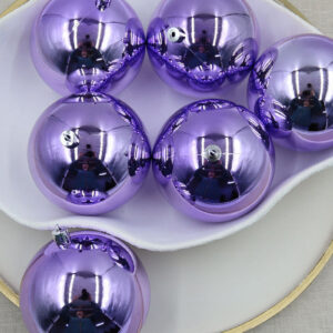 Light Purple Christmas Baubles 100mm 24 Balls Gloss